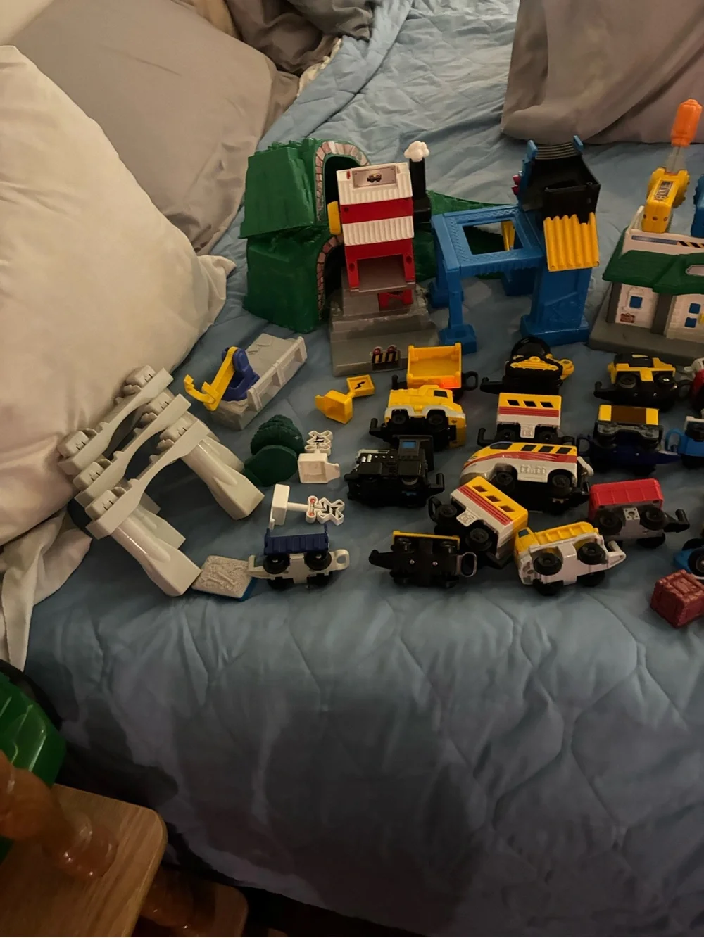 Thomas & Friends Playset Lot with Blue, Green, Yellow, Red Pieces